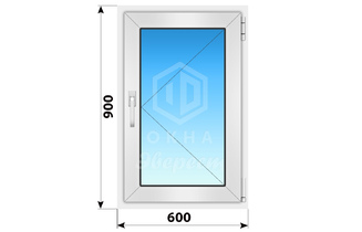 Поворотное пластиковое окно 600x900